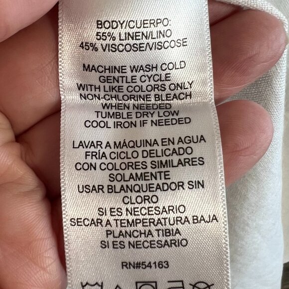 NWT DKNY Linen Blend, Sleeveless White Maxi Dress, Size Large - Picture 4 of 8